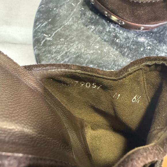 Stuart Weitzman Brown Suede Studded Mule Heels W/ Buckle Women's Size 6.5M US - Picture 8 of 8